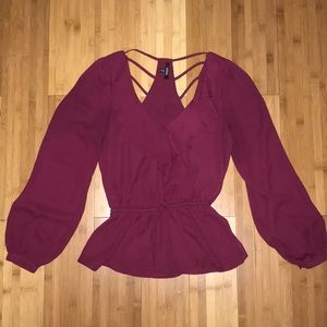 XOXO Burgundy Top